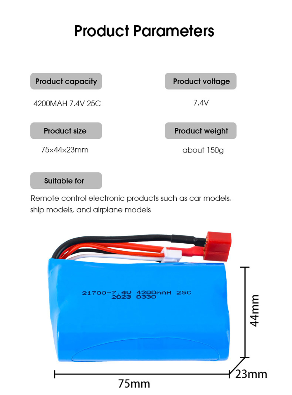2170074V4200mAh25CRechargeableLithiumPolymerLi-ionBatteryTPlugforWltoys12428RCCarRCBoatHelicopter-1995676-5