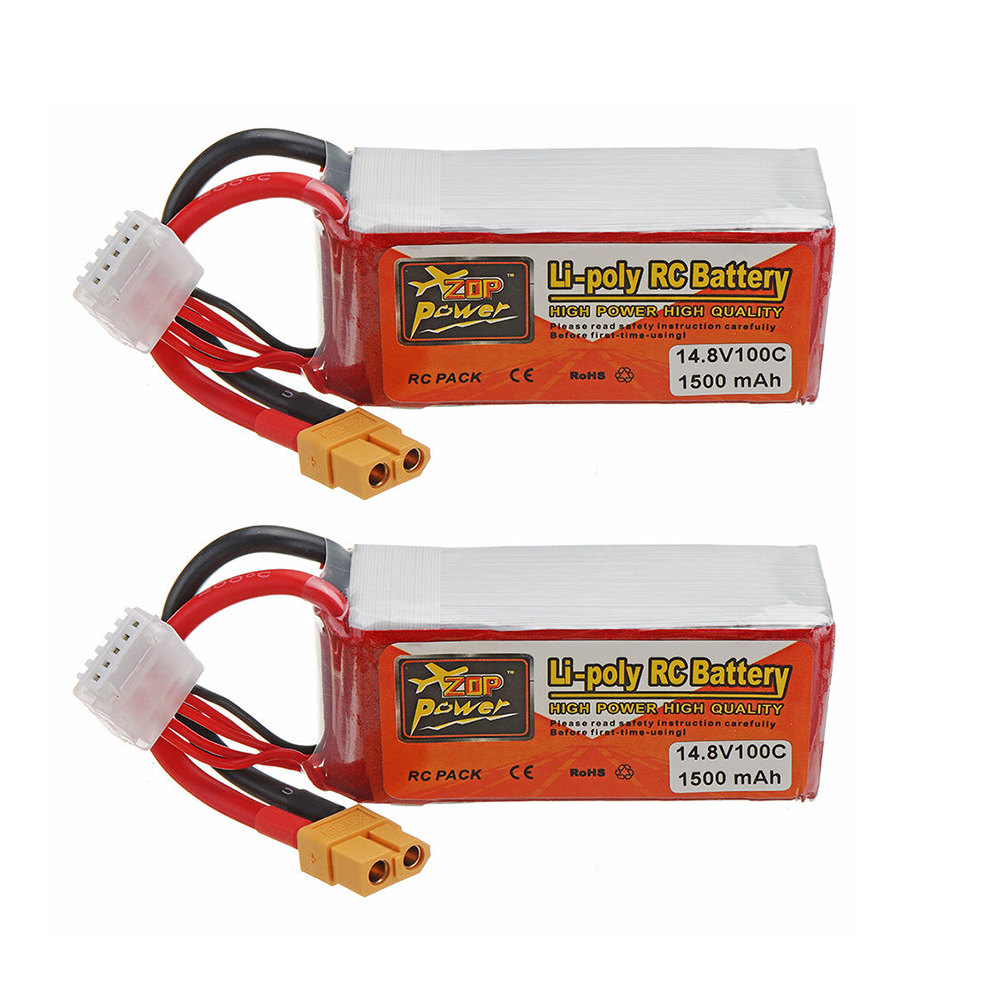 2PcsZOPPOWER148V1500mAH100C4SLipoBatteryWithXT60PlugForRCModels-1641686-1