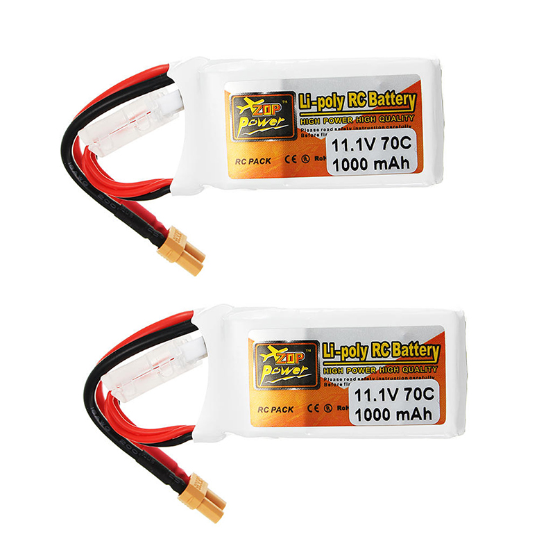 2PcsZOPPower111V1000mAh70C3SLipoBatteryXT30Plug-1642546-1