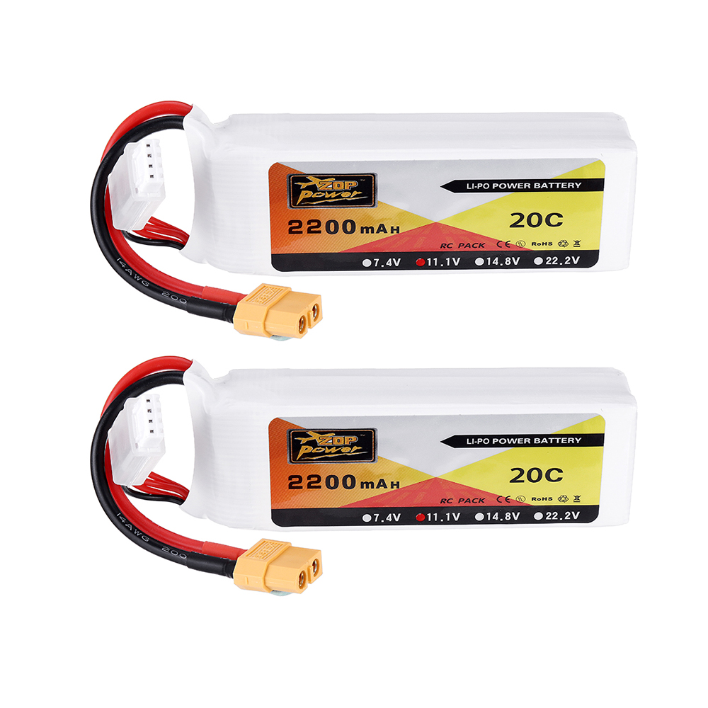 2PcsZOPPower111V2200mAh3S20CLipoBatteryXT60PlugforEachineWizardX220FPVRacingRCDrone-1762850-1