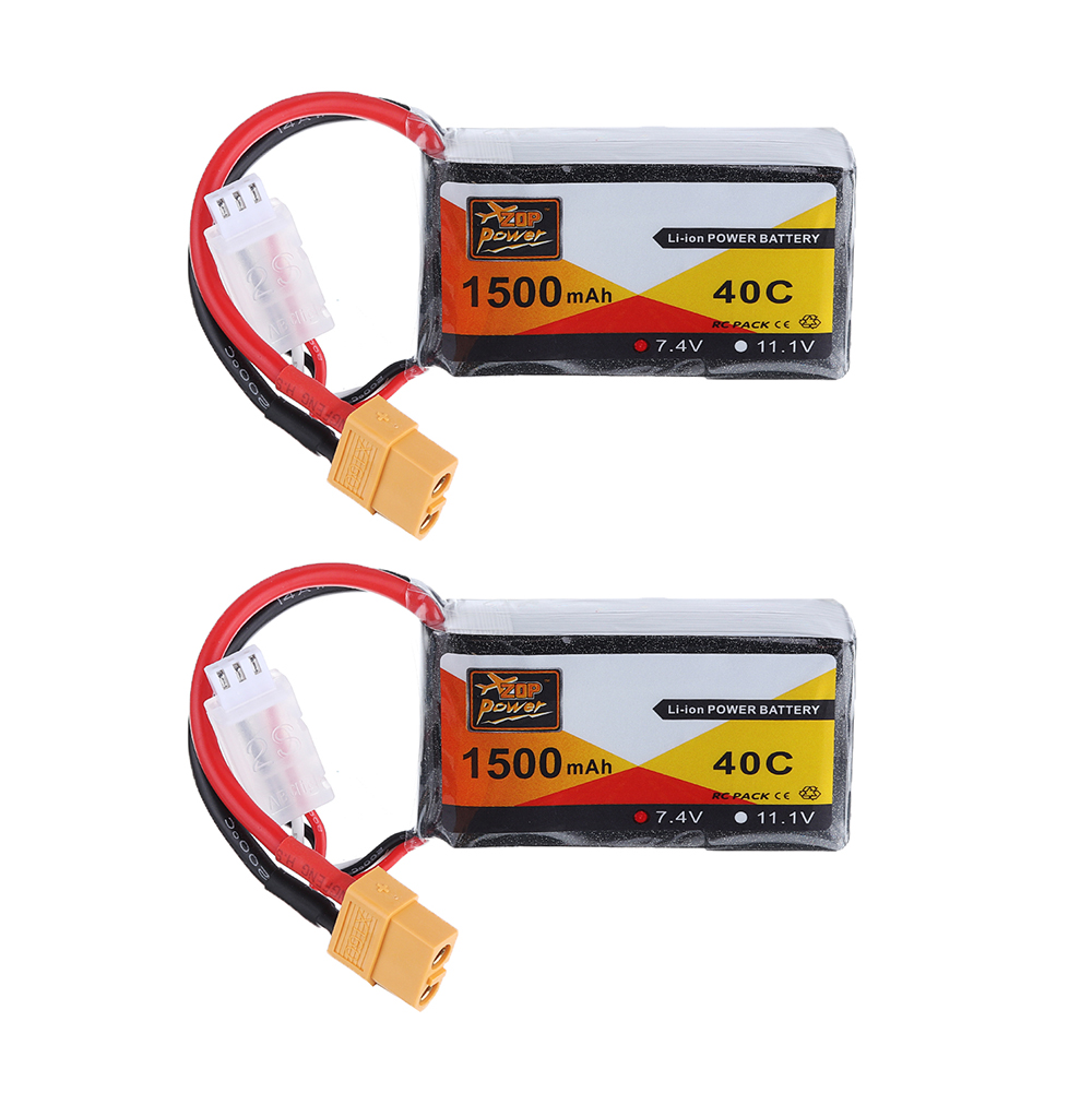 2PcsZOPPower74V1500mAh40C2SLipoBatteryXT60Plug-1655157-1