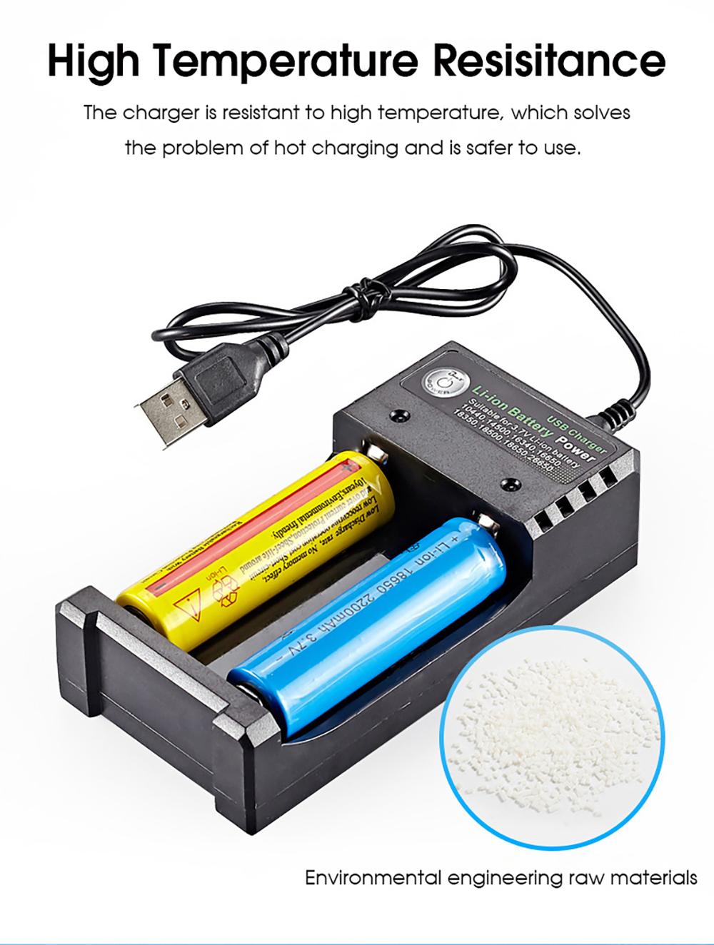 2Slot18650BatteryChargerCH2USBDC5V1-2AInputDC42V1000mAOutputfor37VLi-ionBattery104401450016340166501-1994291-3