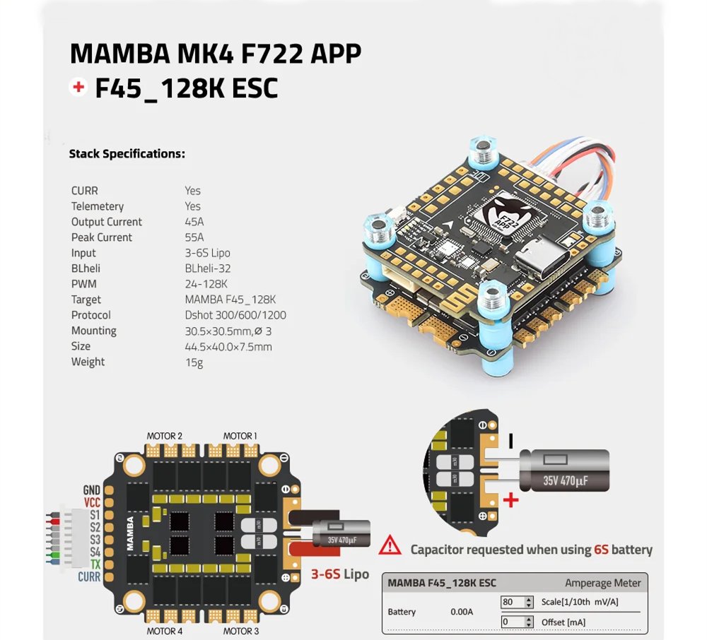 305305mmMAMBAStackMK4F722APP45A6S32bit128KFlytowerMPU6000forFPVRacingRCDrone-1981925-1