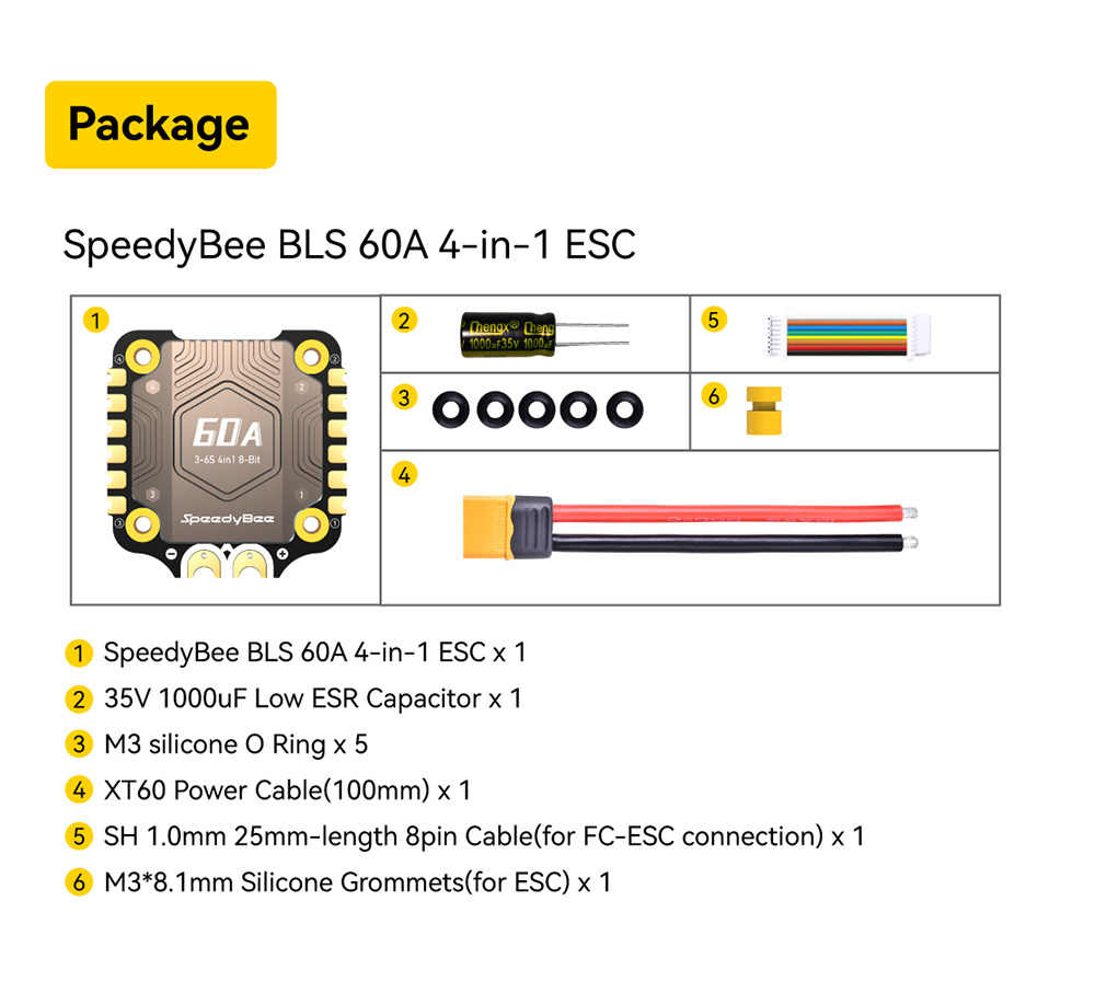 305x305mmSpeedyBeeBLS60ABLheli_S4In1ESC3-6SBuilt-inCurrentSensorDShot600forFPVRCRacingDrone-2008620-8