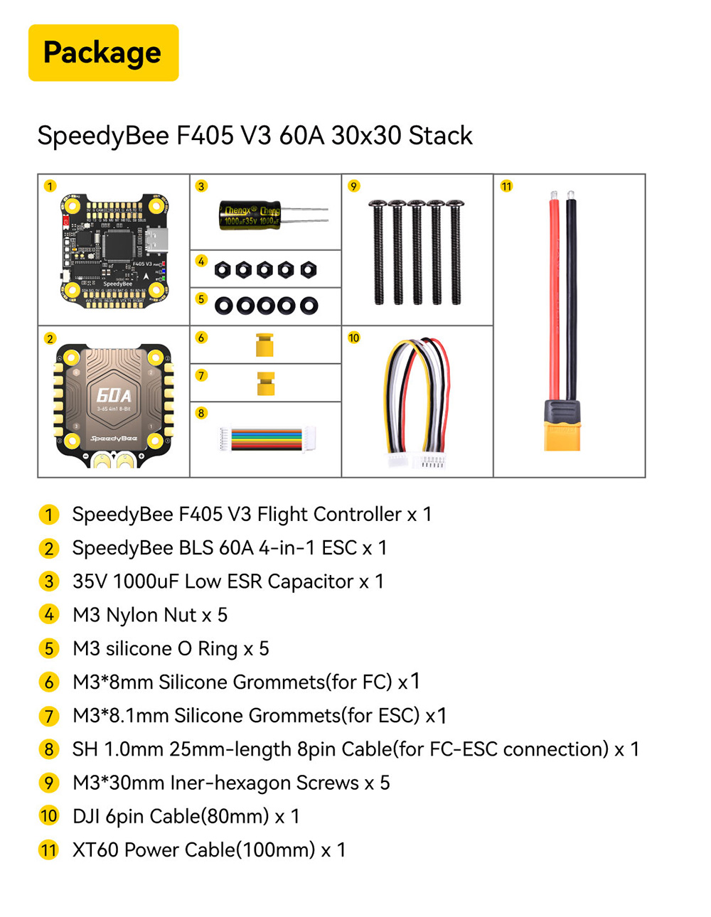 305x305mmSpeedyBeeF405V3BLS60A4In1ESCF4OSDFlightController3-6Swith9V5V33VBECOutputStackforRCDroneFPV-2008622-19