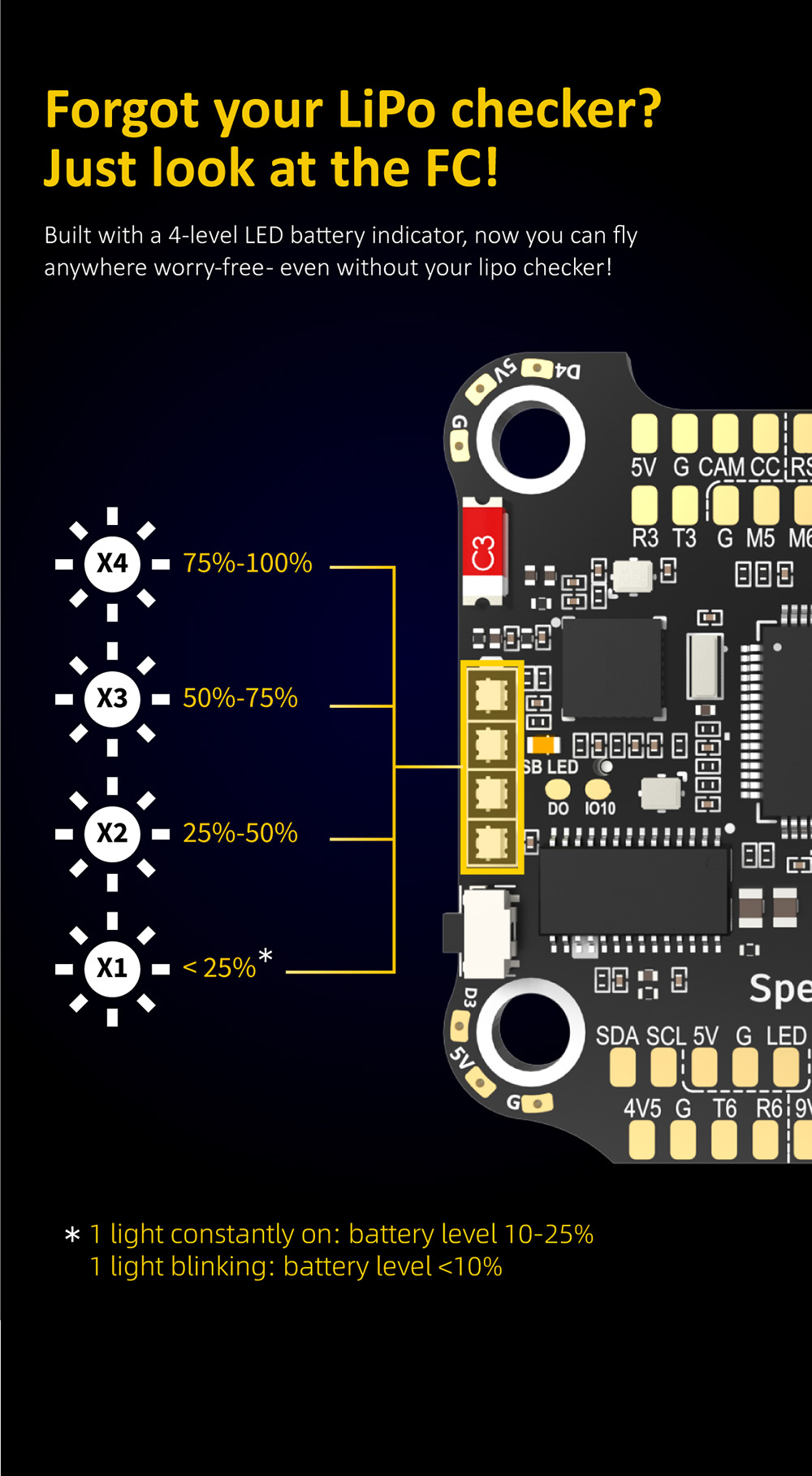 305x305mmSpeedyBeeF405V3BLS60A4In1ESCF4OSDFlightController3-6Swith9V5V33VBECOutputStackforRCDroneFPV-2008622-5