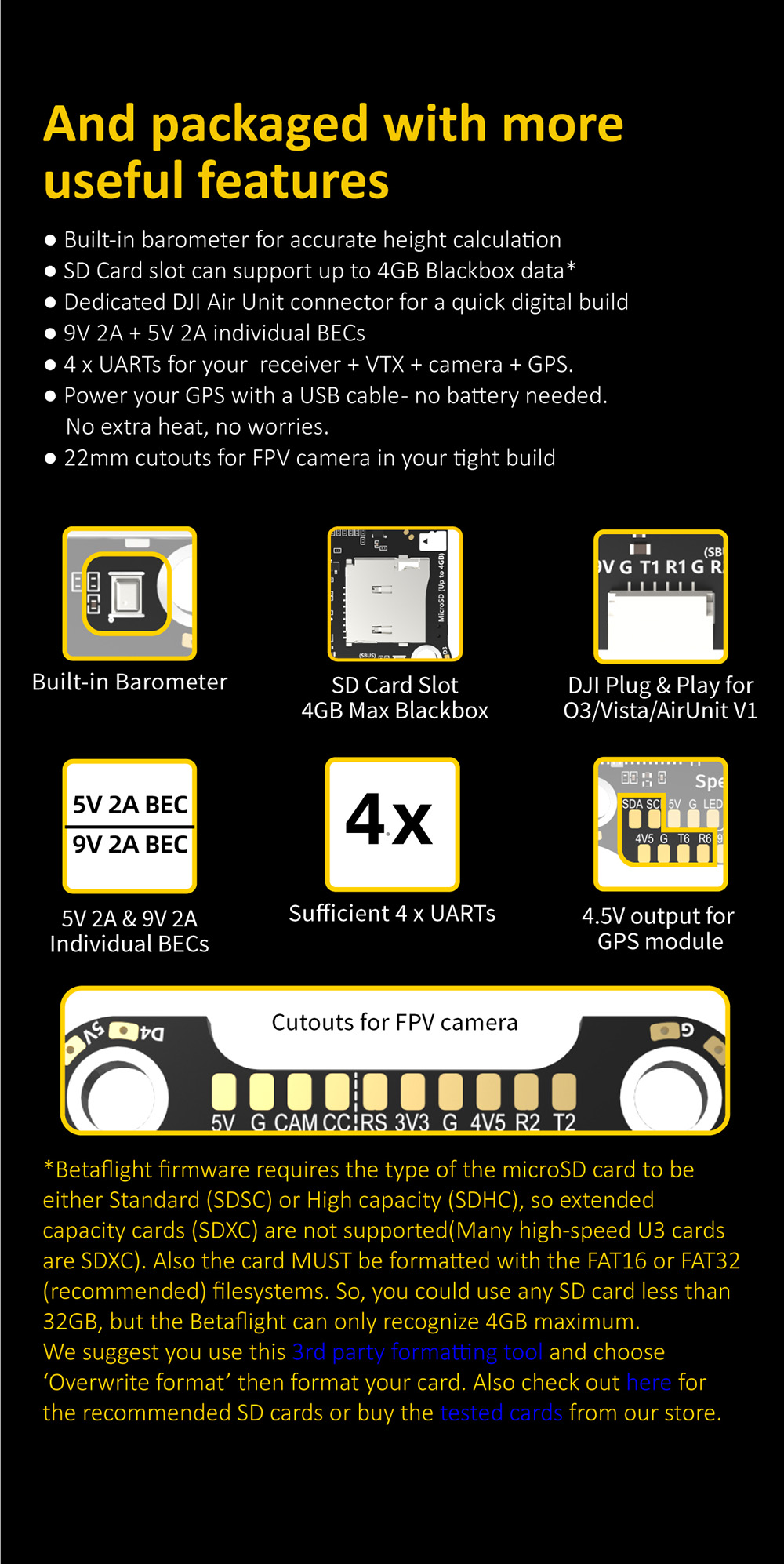 305x305mmSpeedyBeeF405V3BLS60A4In1ESCF4OSDFlightController3-6Swith9V5V33VBECOutputStackforRCDroneFPV-2008622-10
