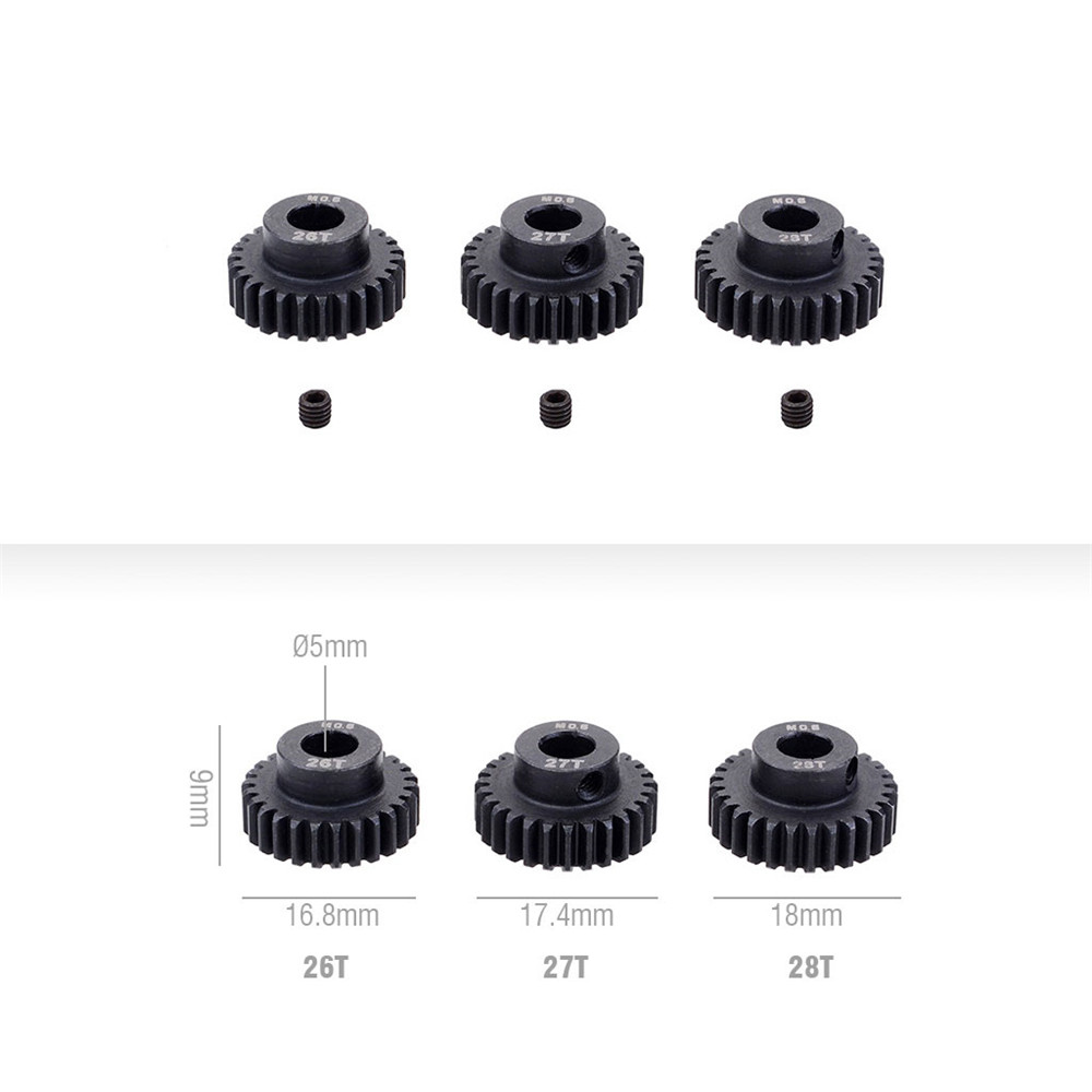 3PCSM0617T-28TMetalPinionMotorGearfor5mmShaft18RCCarEngineSpareParts-1582657-5