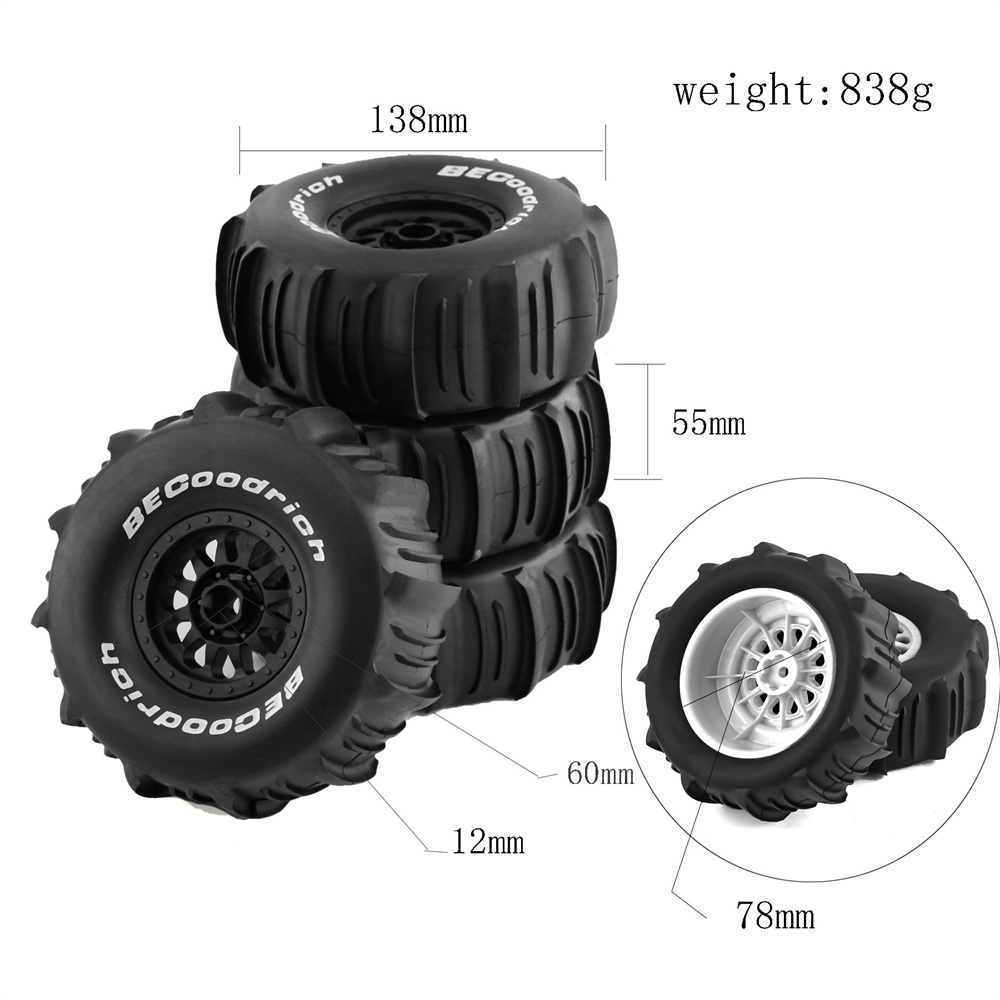 4PCS178ShortCourseTruckTiresOff-roadWheelsTyres17mmHexforRCUDR85086-4ARRMAMojaveYK4072DF7RCCarParts-1996969-1
