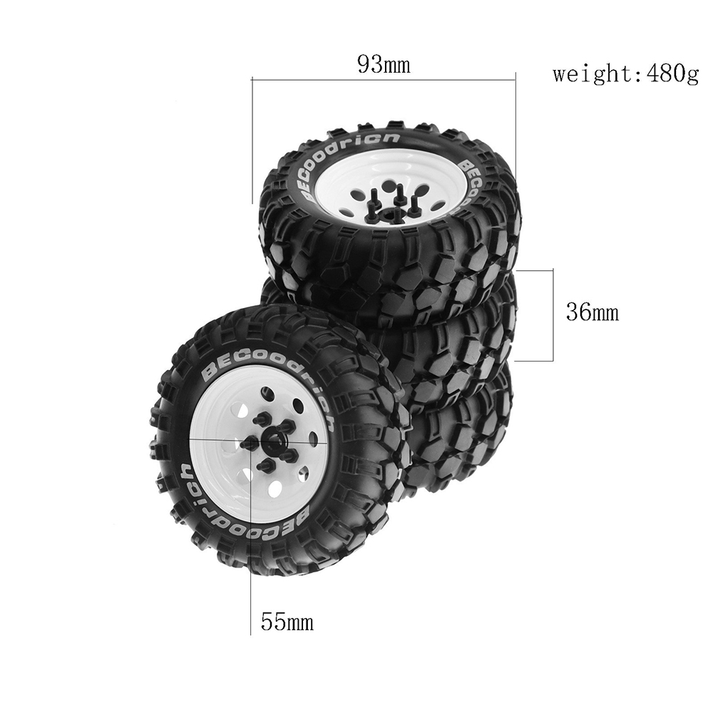 4PCSOffRoadTiresWheel19inchfor18RCRacingCrawlerCarFMSNT4SCX10W136RCCarPartsOneLineHexAdapter-1999085-8