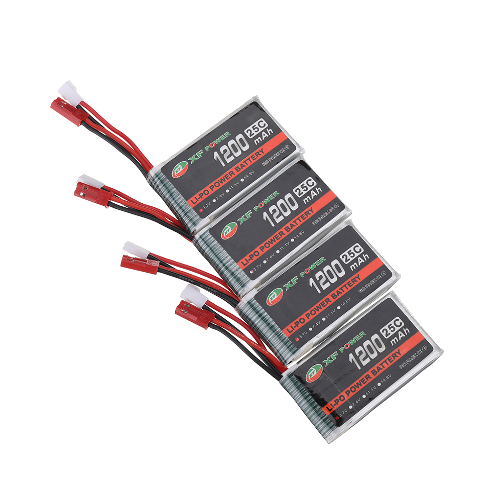 4PCSXFPOWER37V1200mAh25C1SLiPoBatteryJSTPlugwithBatteryChargerforRCDrone-1978496-1