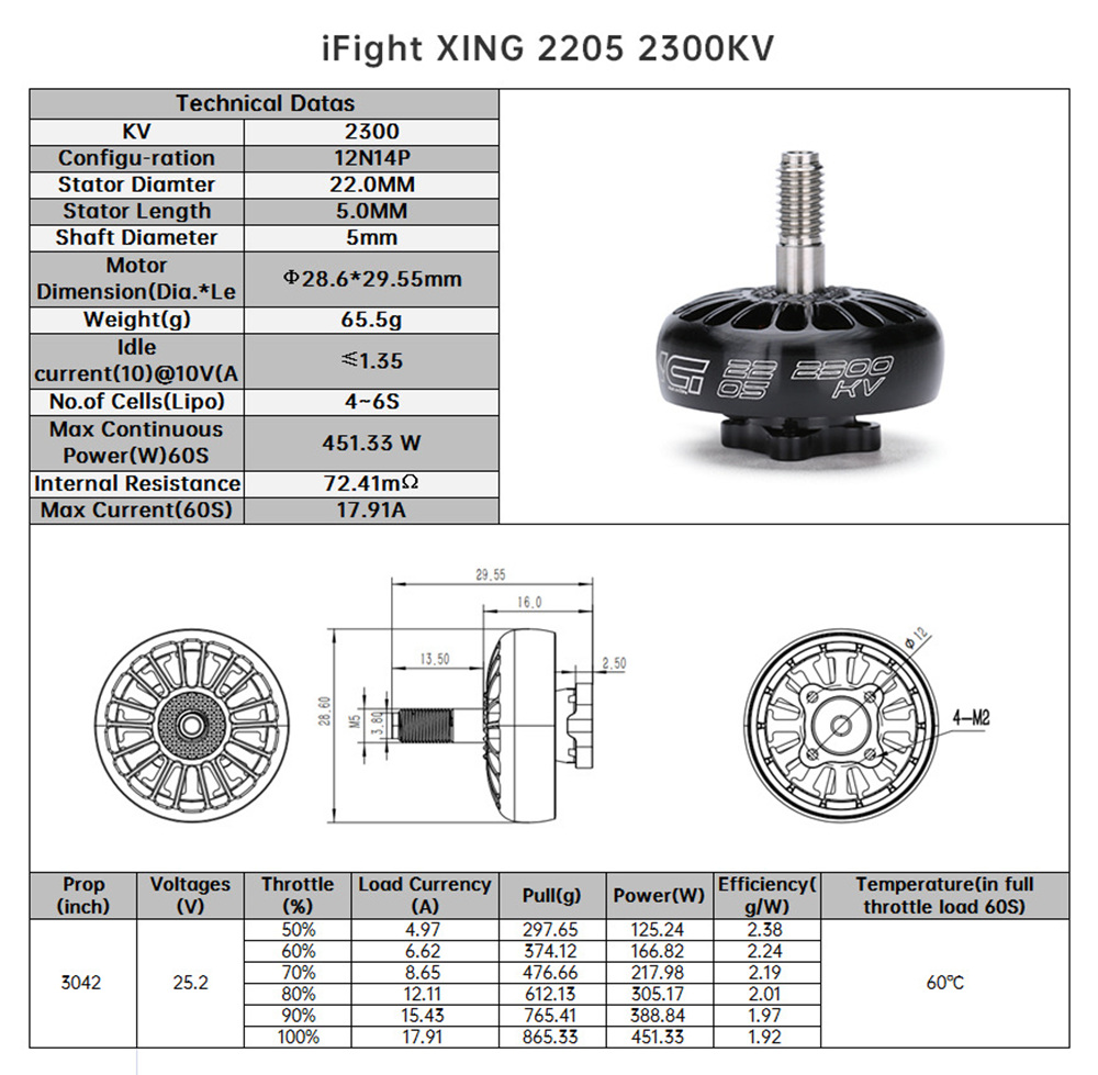 4PCSiFlightXING22052300KV4-6SNextGenBrushlessMotor12x12mmHoleforProtek35HDV12RCDroneFPVRacing-1977387-8