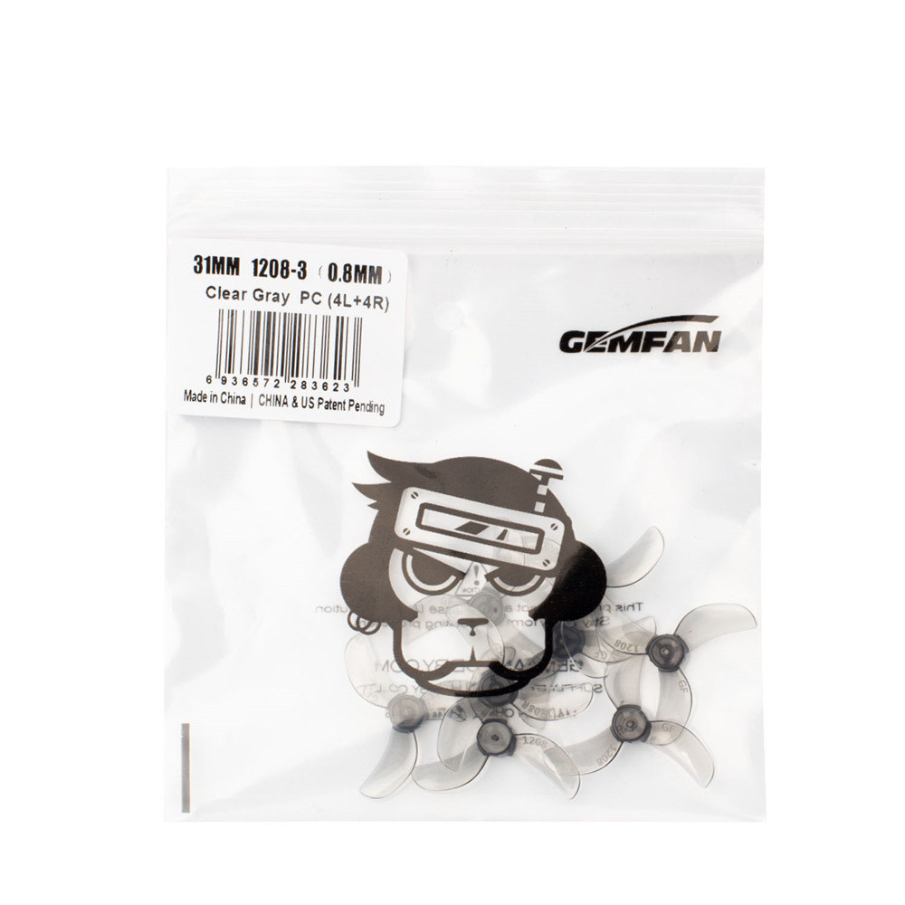 4PairsGemfan120831mm12Inch4-BladePropeller08mm10mm15mmShaftHolefor080225000KVHighKVMotorDIYWhoopRCDr-1984445-12