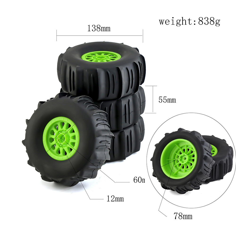 4Pcs138mm178DesertShortCourseTruckSandTire17mmWheelHexforARRMAMojaveUDRDF7FSOff-roadRCCarParts-1994409-1