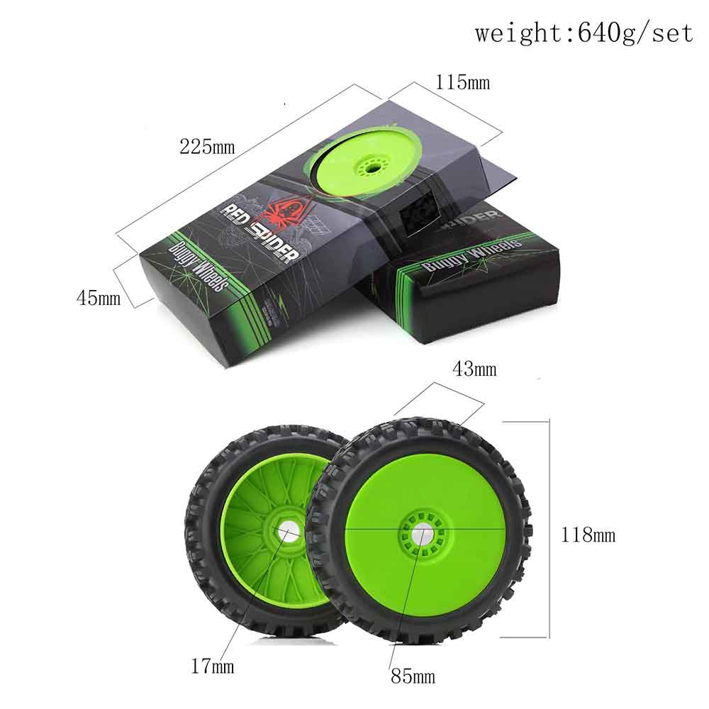 4PcsTiresWheelRims17mmHexfor18NitroOffRoadRCCarHSPHPIKyoshoZDHongnuoRedcatTrxsParts-2011514-4