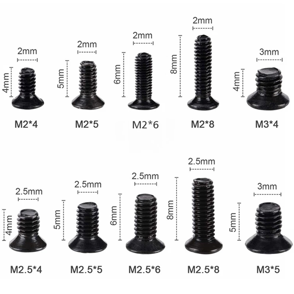 500PcsM2M25M3KMScrewFlatHeadPhillipsScrewsSetKitForRCModel-1976482-2