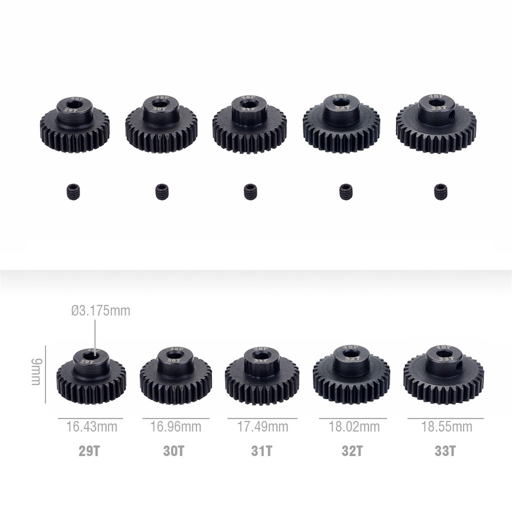 5PCS48DP29T30T31T32T33TMetalPinionMotorGearfor3175mmShaft110RCCarEngine-1582675-2