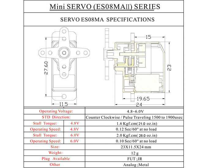 5PCSEMAXES08MAII12gMiniMetalGearAnalogServoforRCModel-1132442-1