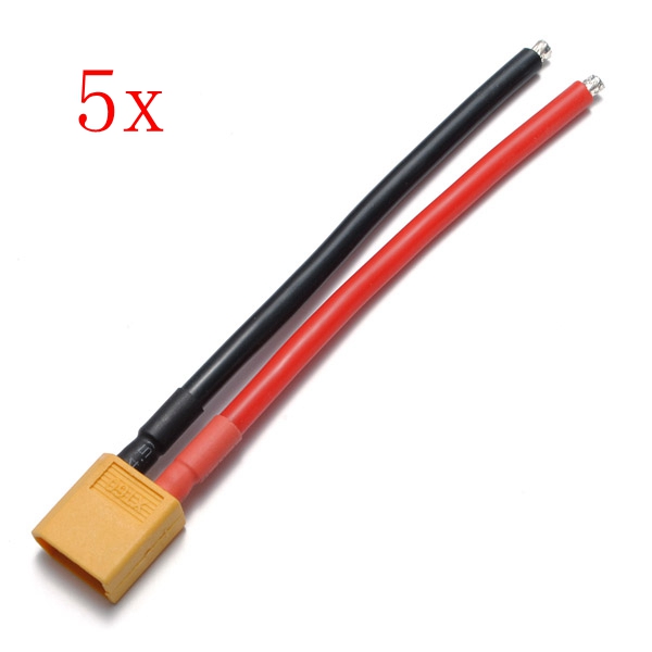 5PCSXT60MalePlug12AWG10cmWithWire-1132868-1