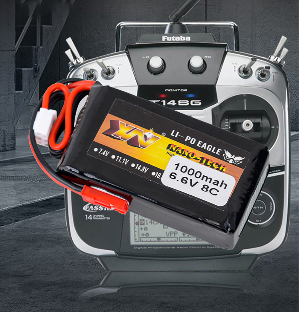 66V1000mAh8CLipoBatteryJSTPlugforMC6AMC6BFutaba4PX14SG4PV4PLS10JRemoteControllerRadioTransmitter-1995677-1