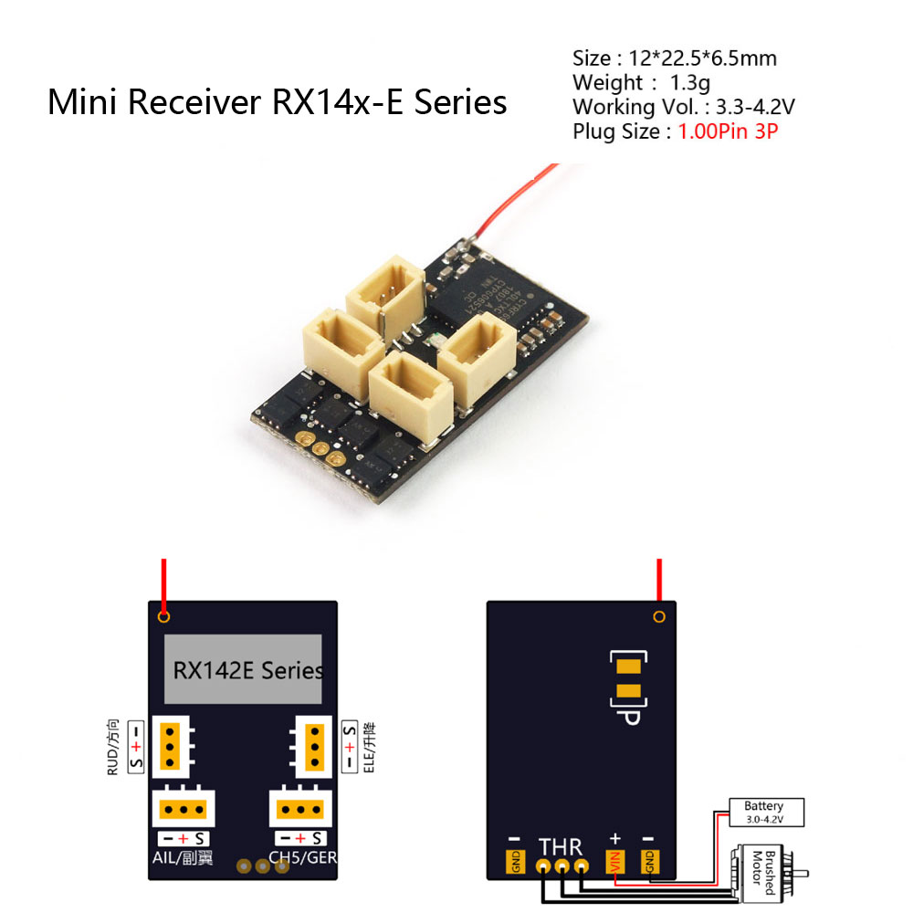 AEORCRX142-E24GHz5CHMiniRCReceiverIntegrated1S5ABrushlessESCSupportsFUTABAS-FHSSforRCDrone-1712330-5