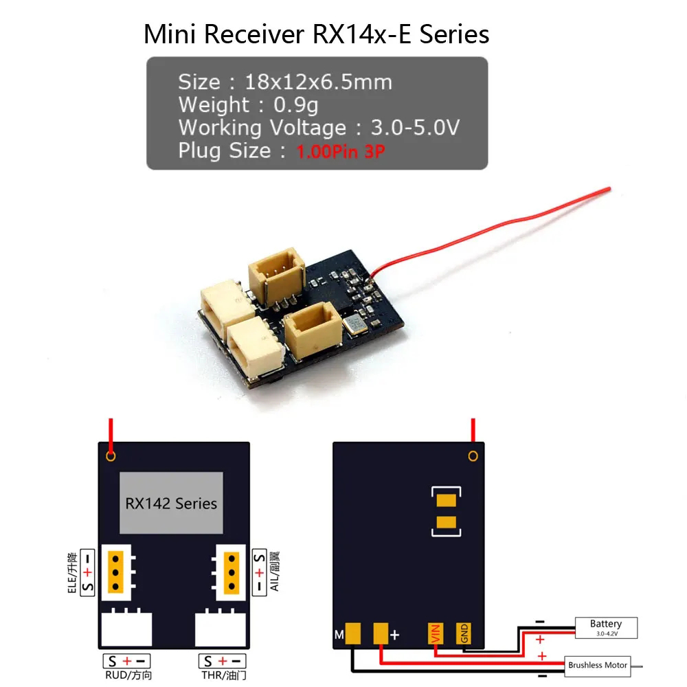 AEORCRX142RX144RX145RX146RX144-TRX145-TRX146-T24GHz4CHDSMX2FRSKY-D16FLYSKYMiniReceiverIntegrated1S5A-2005636-12