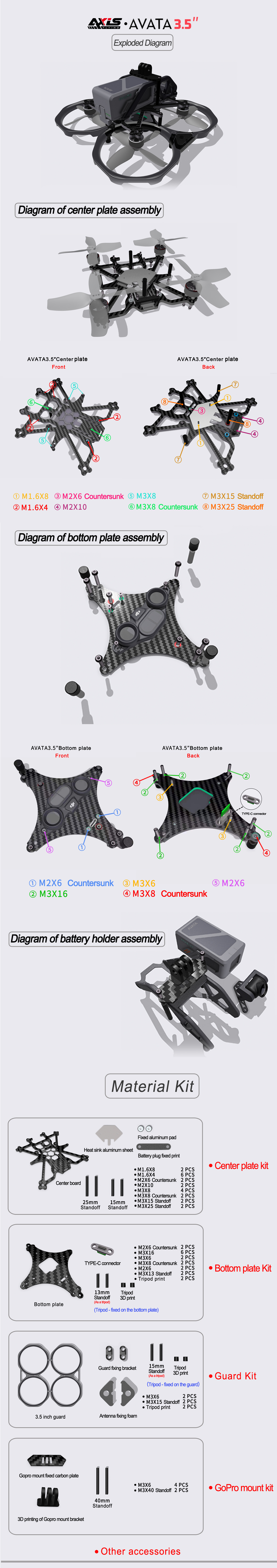 AxisflyingAVATA35UpgradeCarboFiberFrameKitwPropGuardforFPVRacingRCDrone-1983533-1