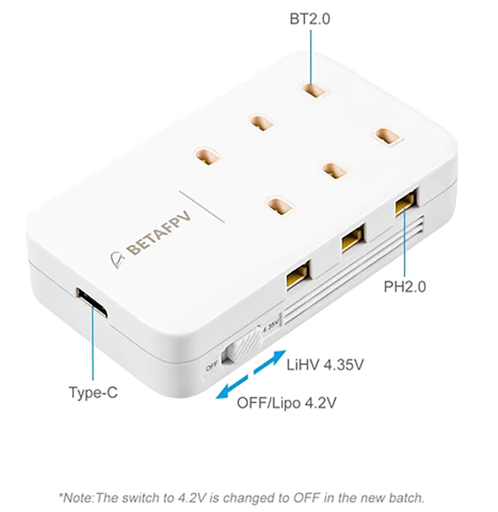 BETAFPV6Ports1SBatteryCharger5-12VInputTypeC1Afor1SBT20PH20LipoBattery-2000043-4