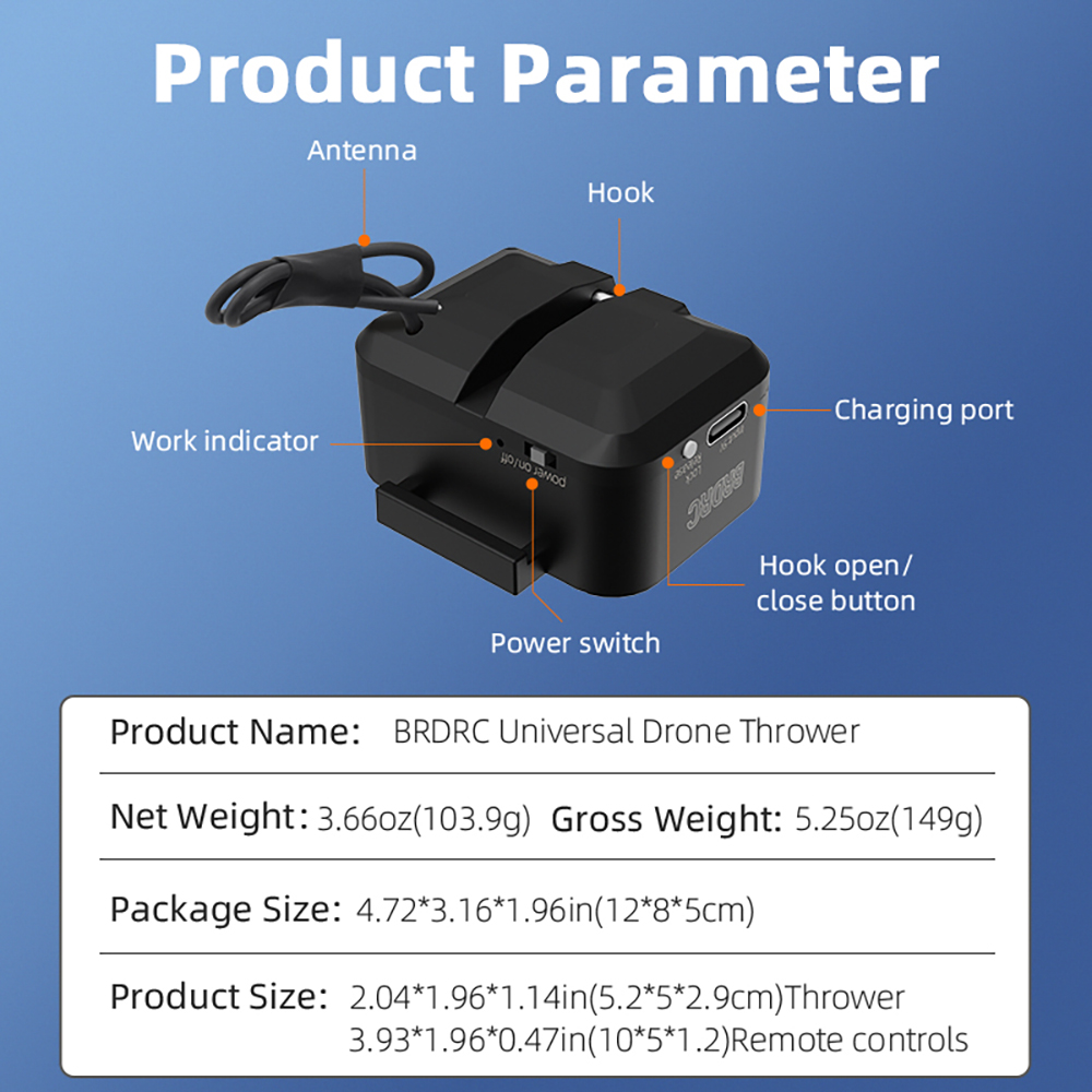 BRDRCDP500UniversalAirdropAirDroppingSystemRemoteThrowerTransportGiftSeaFishingDeliveryDeviceforDJIM-2005252-10