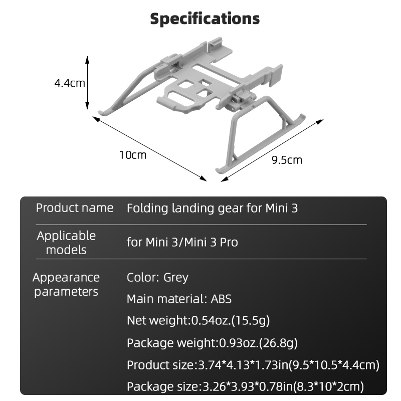 BRDRCFoldableExtendedHeightenLandingGearSkidLegsProtectorSupportforDJIMini3Mini3PRORCDroneQuadcopter-1980985-8