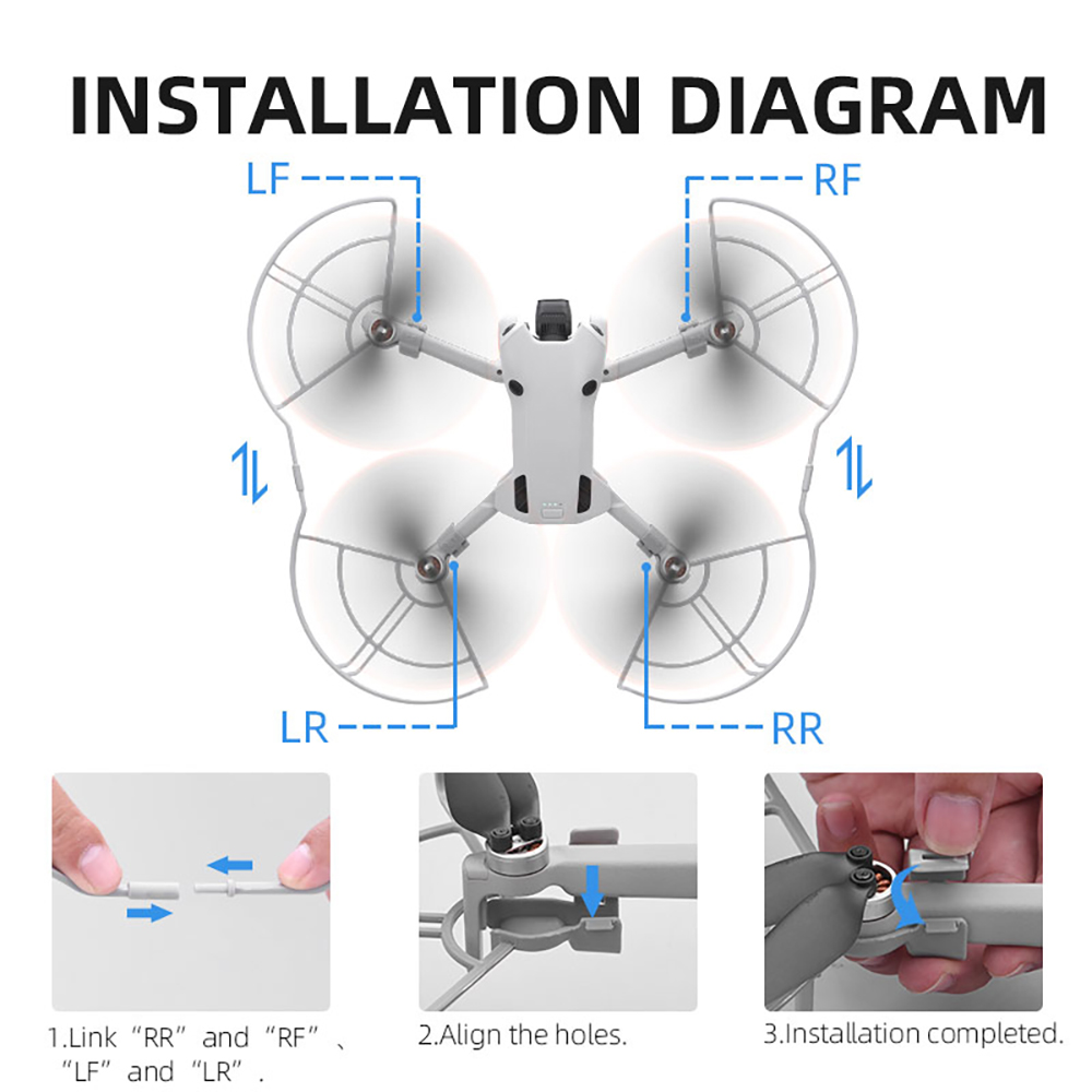 BRDRCQuickReleaseAnti-CollisionPropellerPropsGuardProtectionCoverforDJIMini4PRORCDroneQuadcopter-2004876-9