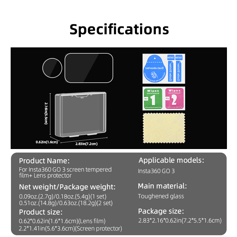 BRDRCThumbCameraAnti-ScratchLensFirmScreenProtectorAccessoriesAvailableforInsta360GO3-1995092-9