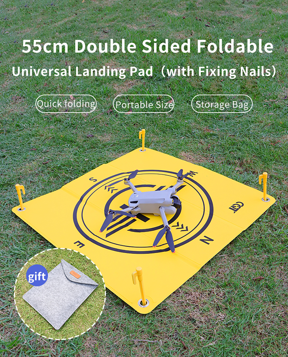 CQT55cmUniversalLandingPadDoubleSidedFoldableParkingApronforDJIMini4Mini3PROAvata2AIR3Mavic3FIMIX8MI-2014929-1