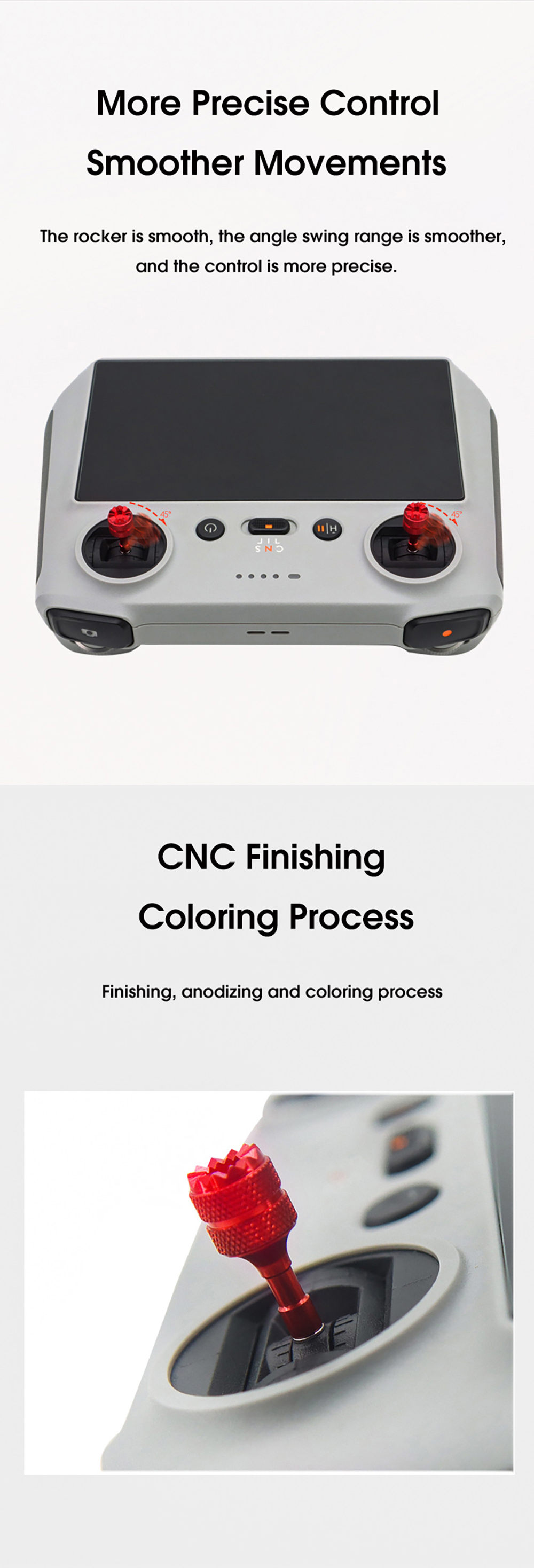 CQTRCRC2RemoteControlJoystickSticksRockerThumbAluminumAlloy4PcsforDJIMini3Mini4PROAir3ScreenControll-2014932-2