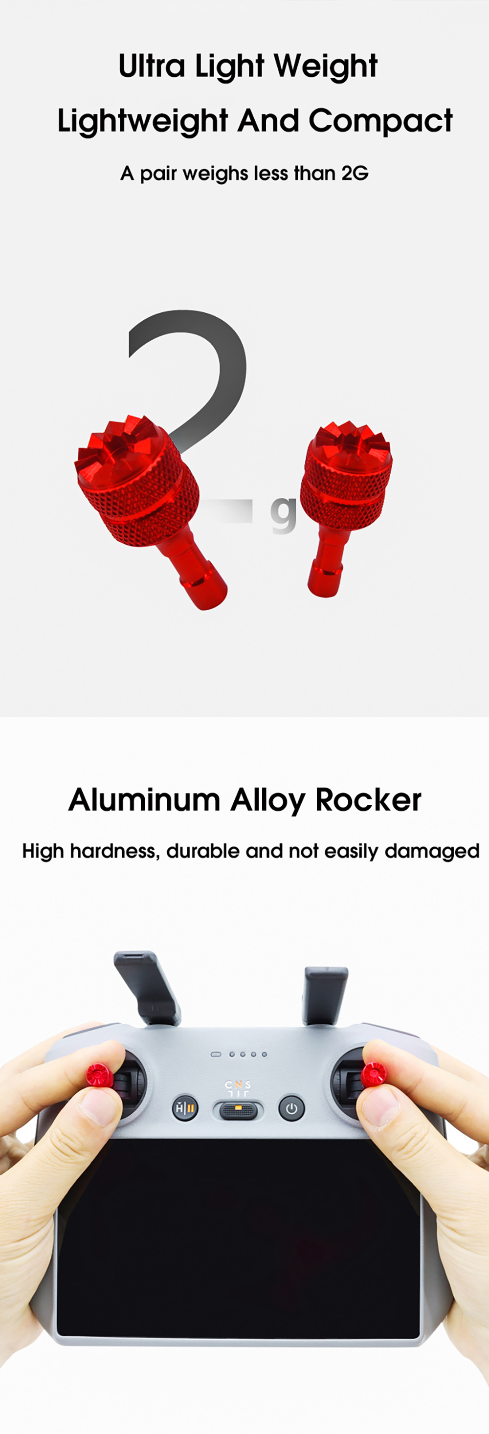 CQTRCRC2RemoteControlJoystickSticksRockerThumbAluminumAlloy4PcsforDJIMini3Mini4PROAir3ScreenControll-2014932-4