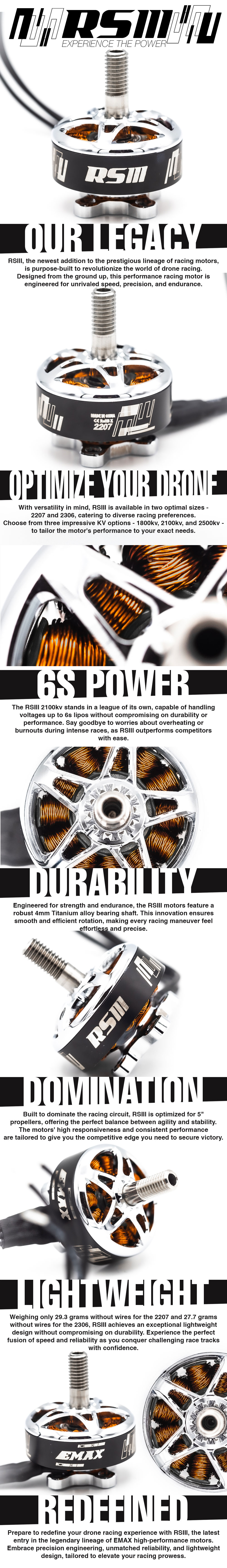 EMAXRSIII22071800KV2100KV3-6S2500KV3-4SBrushlessMotorforRCFPVRacingDrone-1996663-1