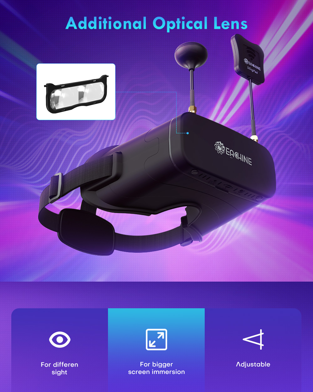 EachineEV800DMVarifocal58G40CHDiversityFPVGoggleswithHDDVR3Inch900600VideoHeadsetBuildin2000mAhBatte-1553838-3