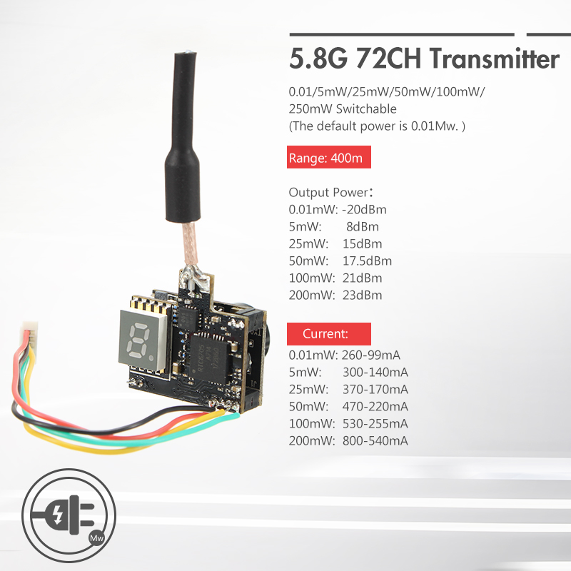 EachineTX0500152550100250mWSwitchablewOSDAIO58G72CHVTX600TVLNTSCMiniFPVCameraforRCDrone-1181013-6