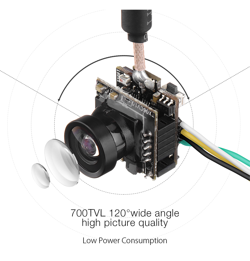 EachineTX06700TVLFOV120Degree58Ghz48CH25mWSmartAudioMiniFPVCameraSupportPitmodeAIOTransmitterForRCDr-1413572-2