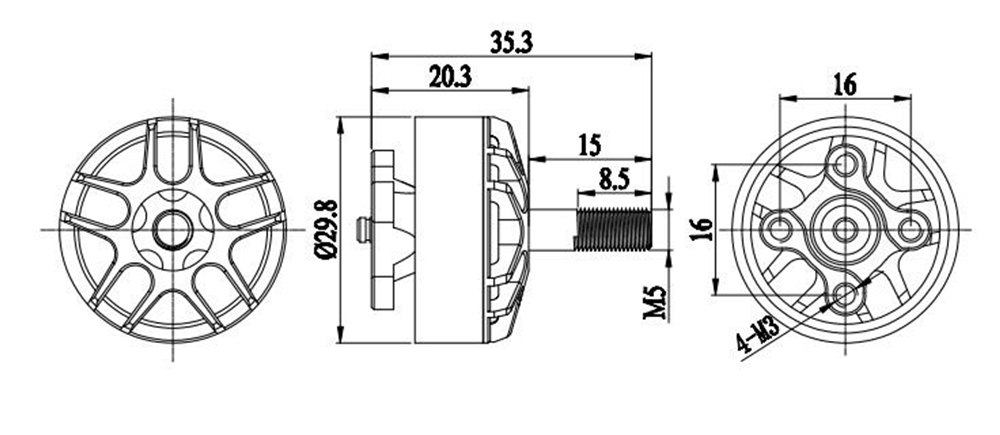 EachineTyro119SparePart24071850KV3-6SBrushlessMotorforRCDroneFPVRacing-1623493-7