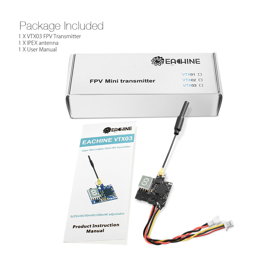 EachineVTX03SuperMini58G72CH025mW50mw200mWSwitchableFPVTransmitterforRCDrone-1114206-5