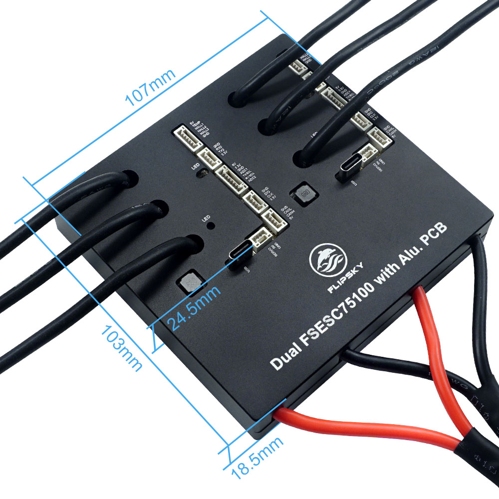 FlipskyESCDual75100withAluminumPCBforElectricSkateboardScooterEbikeSpeedControllerRCCarsModelsParts-1972534-2