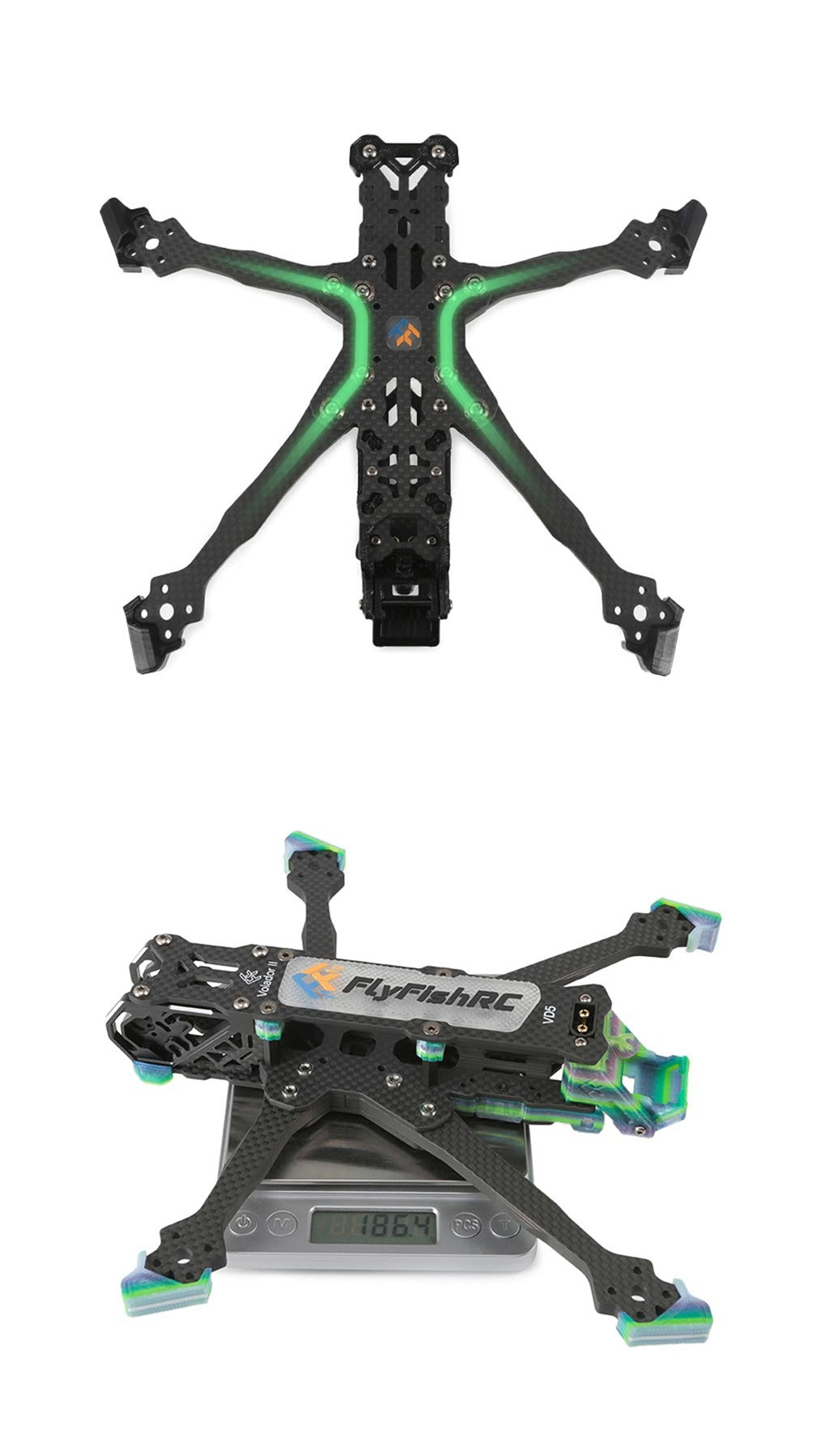 FlyFishRCVoladorIIVX5VD5V2225mmWheelbaseT700CarbonFiber5InchDeadcatFreestyleFrameKitSupportDJIO3AirU-1985793-3
