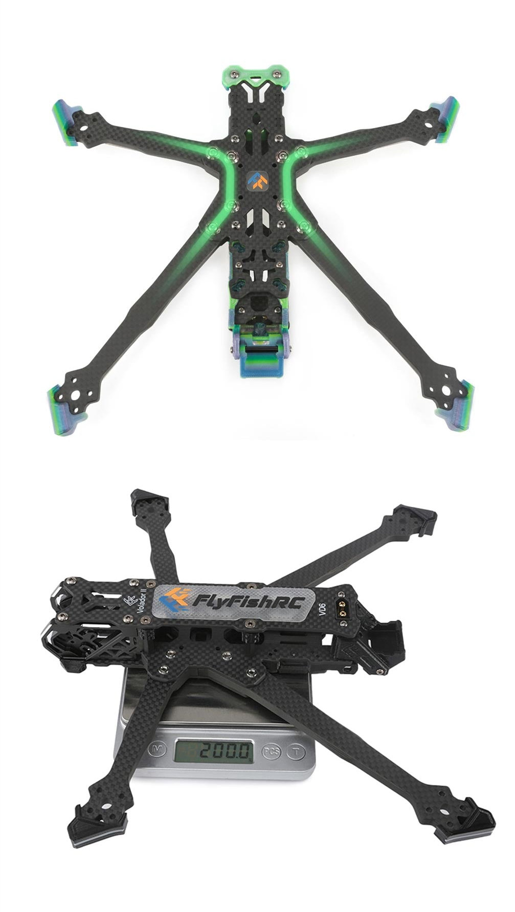 FlyFishRCVoladorIIVX6VD6V2T700CarbonFiber6InchDeadcatFreestyleFrameKitSupportDJIO3AirUnitforRCDroneF-1985825-3