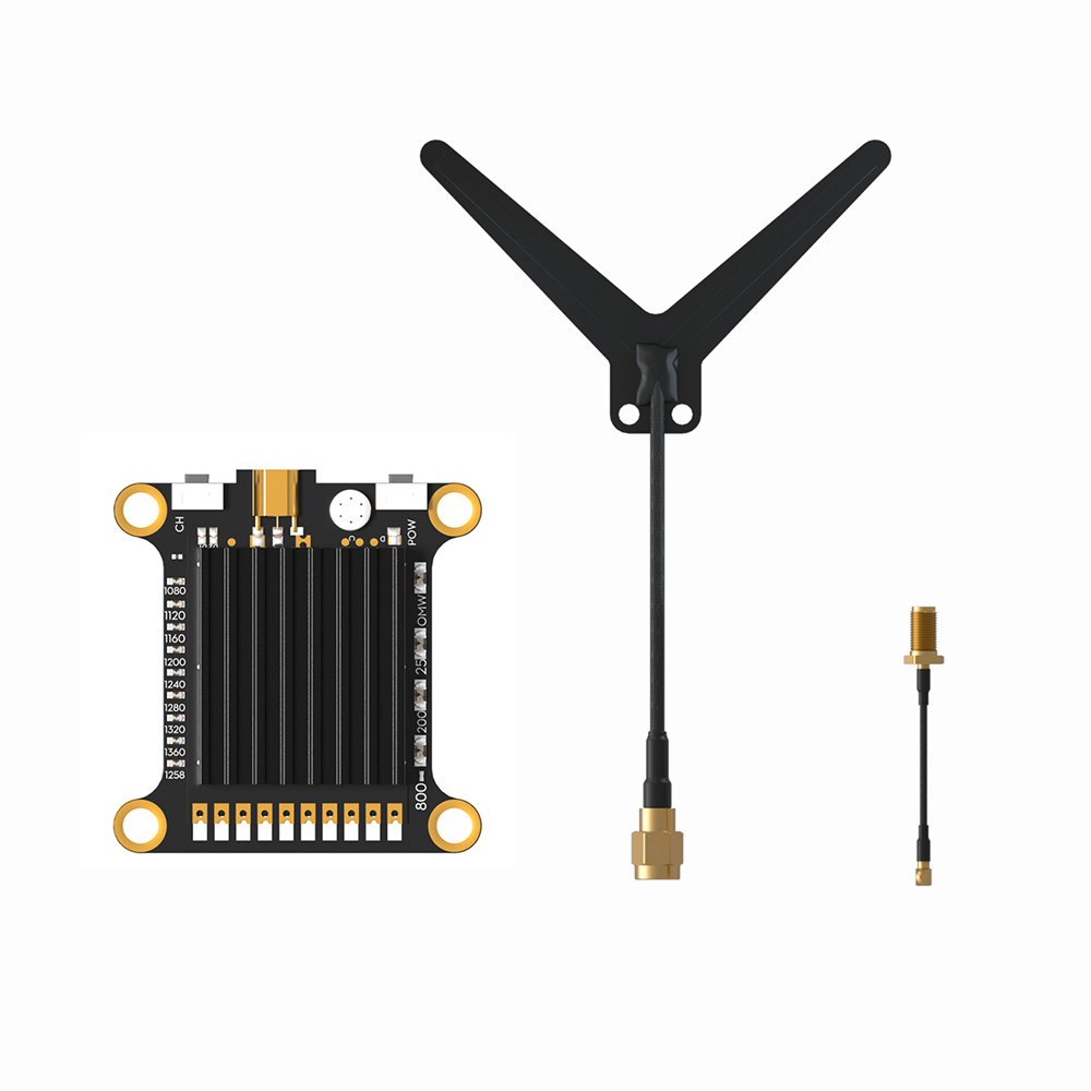 Flywoo1213GHz9CH25mW200mW800mWVideoTransmitterBuilt-inAGCMicrophoneMMCXVTX-1G3withDipoleSMAAntennafo-2002320-5