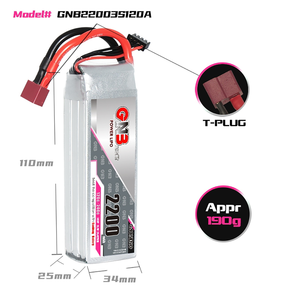 GAONENGGNB111V2200mAh120C3SLiPoBatteryXT60TPlugforRCCarVehiclesQuadcopter-2003364-1