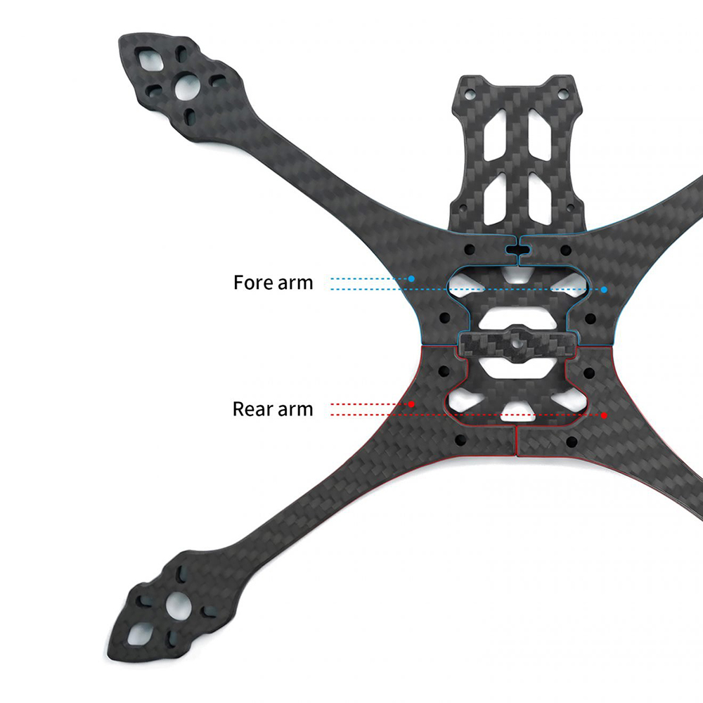 GEPRCGEP-MK5225mmWheelbase5mmArmThicknessCarbonFiberXTypeFrameKitforMark5HDRCDroneFPVRacing-1936019-5