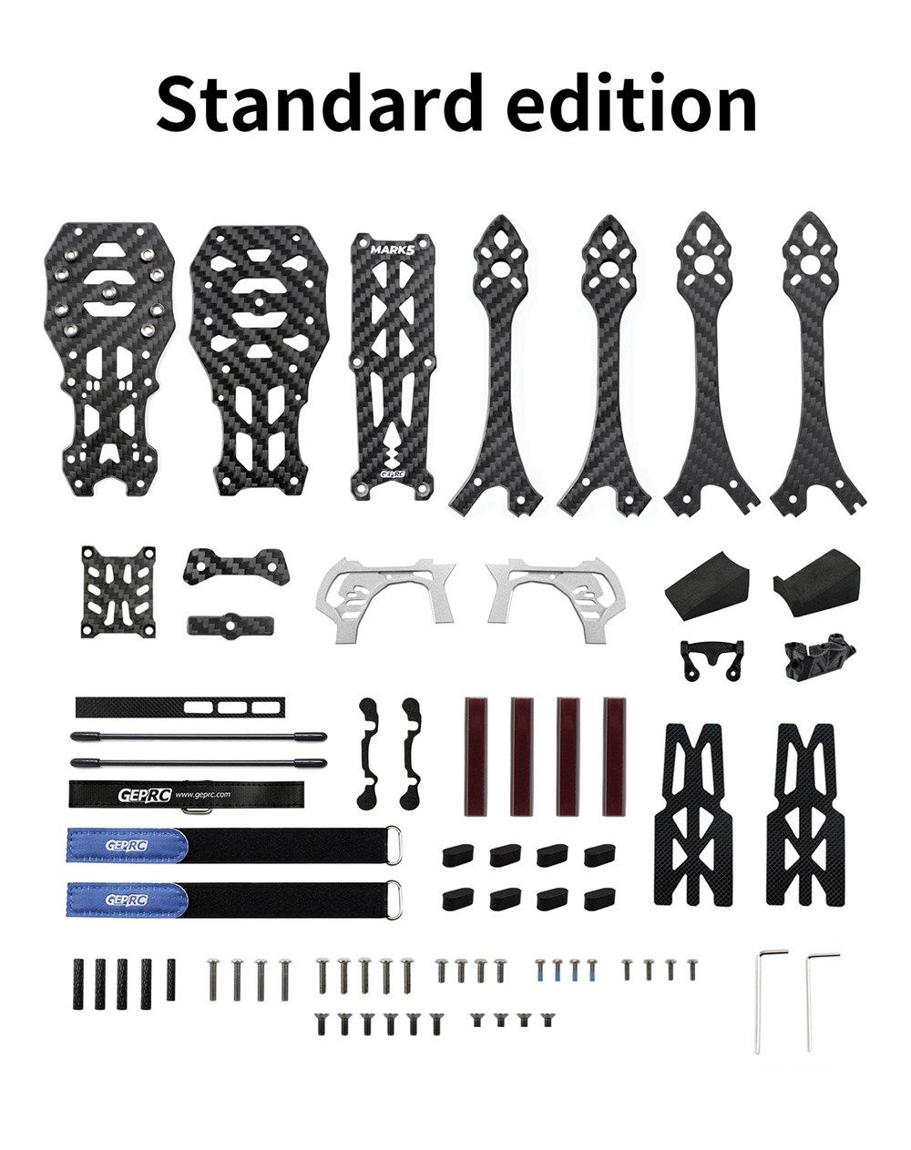 GEPRCGEP-MK5225mmWheelbase5mmArmThicknessCarbonFiberXTypeFrameKitforMark5HDRCDroneFPVRacing-1936019-7