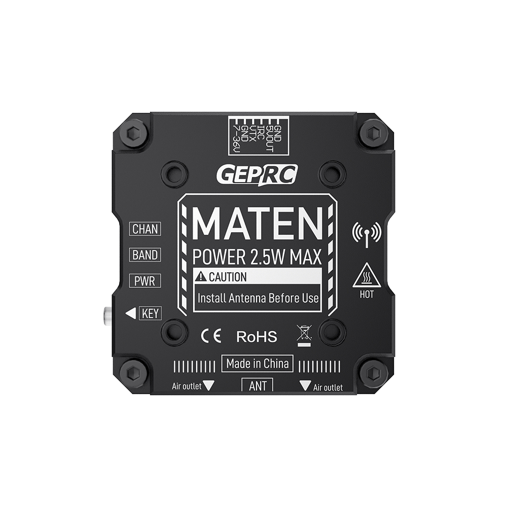 GEPRCMATEN58G48CHPit25mW200mW600mW1600mW2500mW25WVTXPROBuilt-inMicrophoneMMCXFPVTransmitterforRCDron-2003825-8