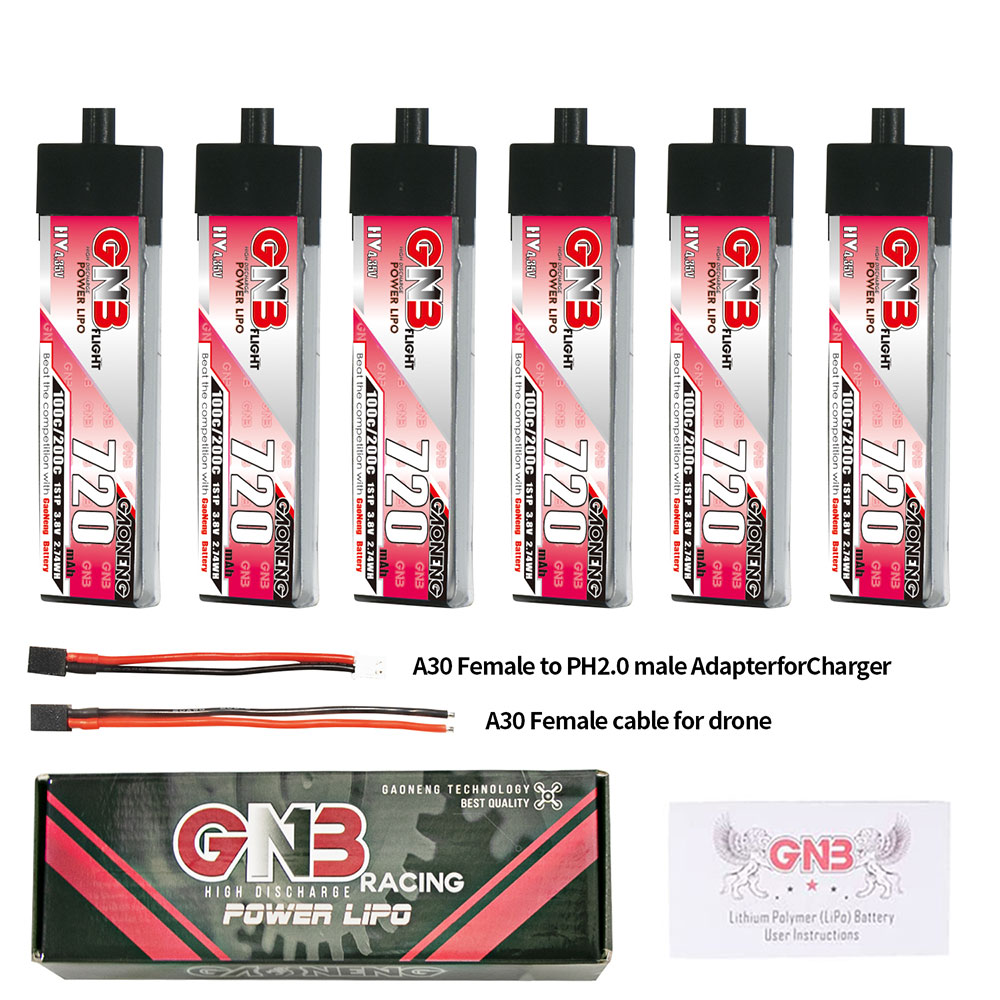 Gaoneng38V720mAh100C1SLiHVBatteryA30PlugWithAdapterCableforEmaxTinyhawkSBetaFPVBeta75X-1989156-1